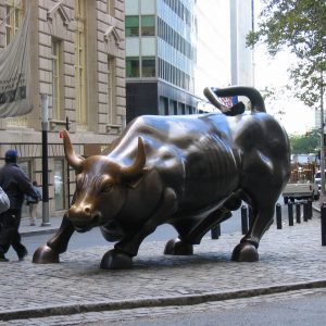 the bull statue in the financial district