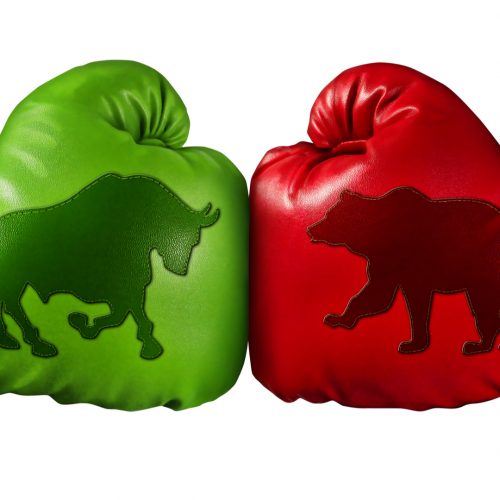 bull and bear market boxing gloves